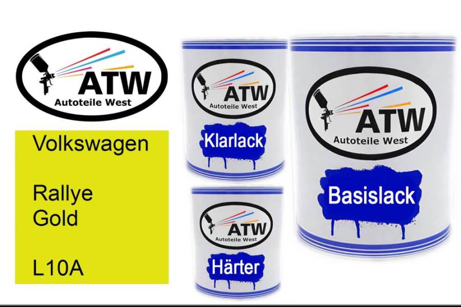 Volkswagen, Rallye Gold, L10A: 1L Lackdose + 1L Klarlack + 500ml Härter - Set, von ATW Autoteile West.